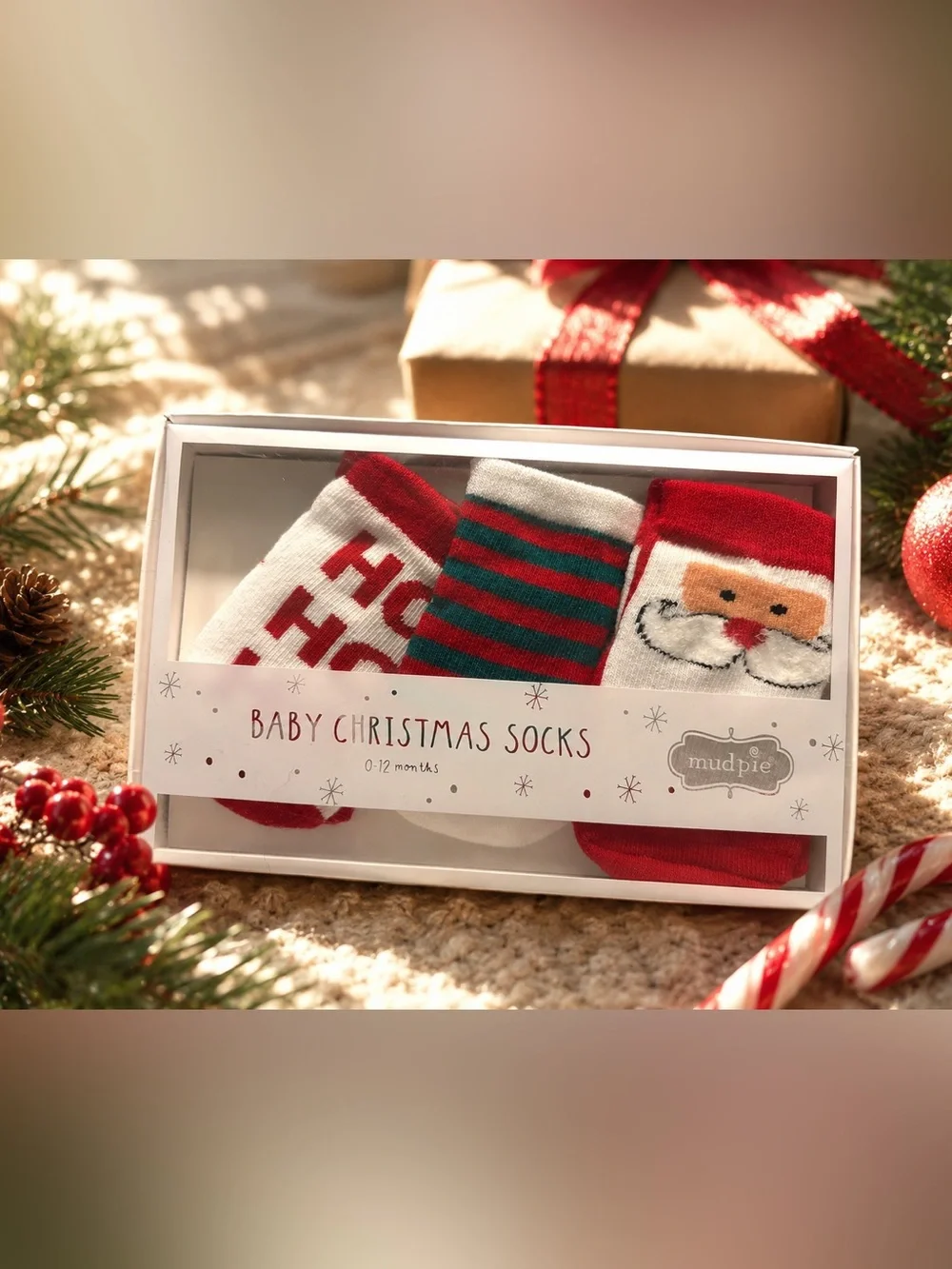 Mud Pie Baby Christmas Sock Set 0-12mos